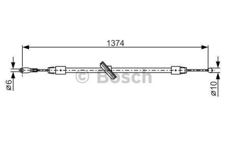 DB трос ручного гальма передн.Sprinter,VW Crafter 06- BOSCH 1 987 482 312