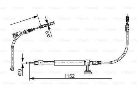 DB трос ручн.гальма середній W204 BOSCH 1 987 482 332