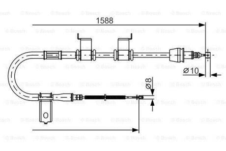 HYUNDAI трос ручн.гальма лів.Accent,Kia Rio 05- BOSCH 1 987 482 358