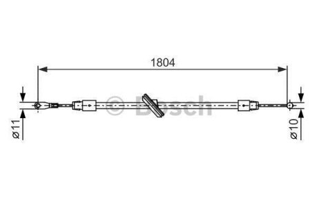 Трос, стояночная тормозная система BOSCH 1 987 482 380