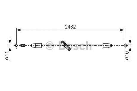 DB трос гальм.передн.(2462/306mm) Sprinter 06- BOSCH 1 987 482 381