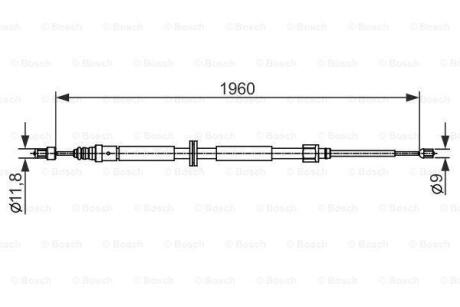Трос ручного гальма RENAULT Grand Sceniс III (лів./прав.) BOSCH 1 987 482 432