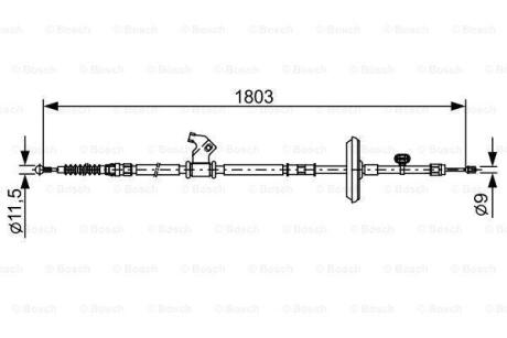 Трос гальм прав. CHEVROLET Cruze BOSCH 1 987 482 508