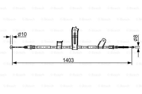 CHEVROLET Трос гальм. задн. лів. SPARK 1.0, 1.2 10- BOSCH 1 987 482 522