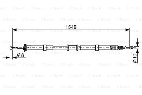 Трос, стояночная тормозная система BOSCH 1 987 482 528