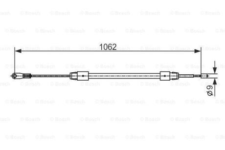 DB трос ручного гальма A140-170D 98-задн. прав. BOSCH 1 987 482 538