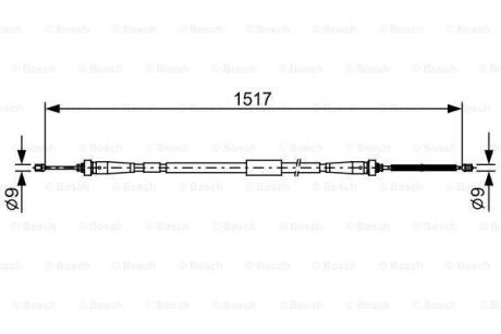 RENAULT Трос ручного гальма лів. CAPTUR I 13- BOSCH 1 987 482 639