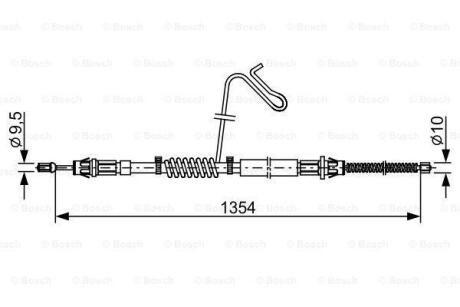 FORD трос ручного гальма Transit прав. 07- BOSCH 1 987 482 711