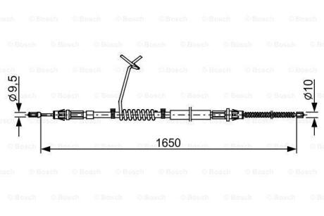 FORD трос ручного гальма TRANSIT 00- 1648 задн. лів.(передн.привід) BOSCH 1 987 482 712