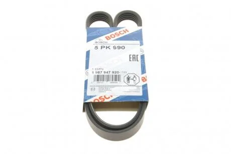 Ремінь П-клиновий 5PK990 BOSCH 1 987 947 920