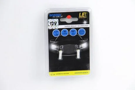 Автолампа T05 LED 12V 1xSMD 3528 LED WHITE (2 шт) Bosma 3932