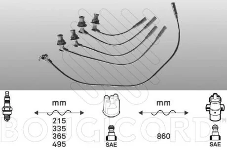Комплект проводів високої напруги BOUGICORD 1420