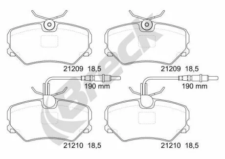 Гальмівні колодки, дискові BRECK 21209 00 501 10