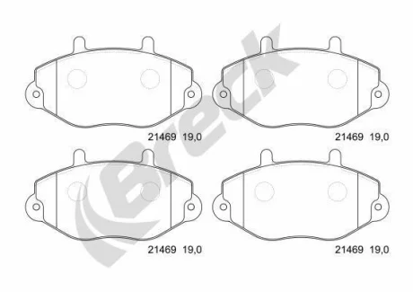 Колодки тормозные (передние) Ford Transit 91-00 15\";1;878.22;7;;
;21576 00 703 10" BRECK 21469 00 701 00