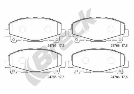 Гальмівні колодки, дискові BRECK 24766 00 701 00