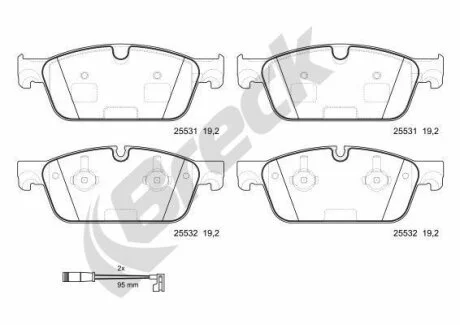 Гальмівні колодки, дискові BRECK 25531 00 552 00