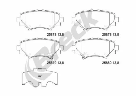 Гальмівні колодки, дискові BRECK 25878 00 704 00
