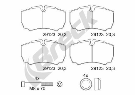 Гальмiвнi колодки дисковi коробка Lumag BRECK 291230070300