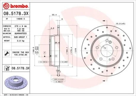 Гальмівні диски BREMBO 08.5178.3X