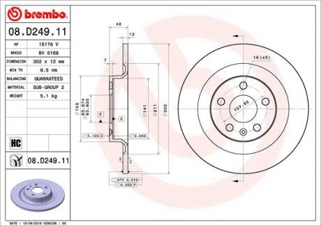 Гальмівні диски BREMBO 08.D249.11