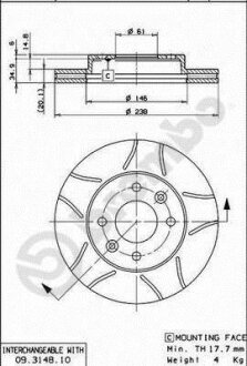 Гальмівний диск BREMBO 09.3148.75