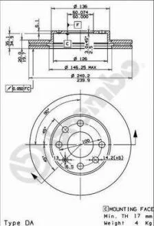 Гальмiвний диск (Диск тормозной) BREMBO 09.8635.75