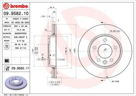 Гальмівний диск BREMBO 09958211