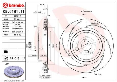 Гальмівні диски BREMBO 09.C181.11
