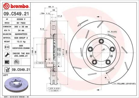 Гальмівні диски BREMBO 09.C549.21