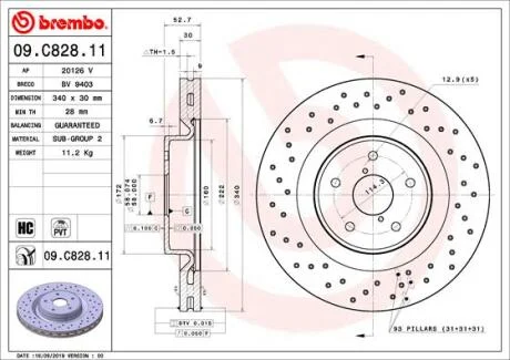 Гальмівний диск BREMBO 09.C828.11
