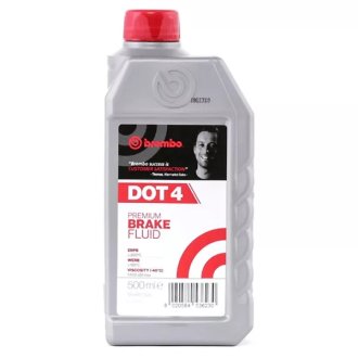 Рідина гальмівна "DOT4 Premium Brake Fluid", 0.5л BREMBO L04005