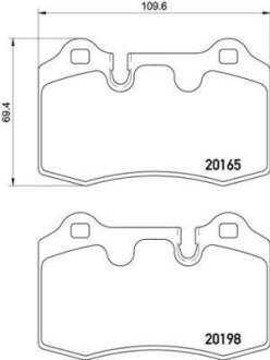 Колодки гальмівні дискові, комплект BREMBO P02 003