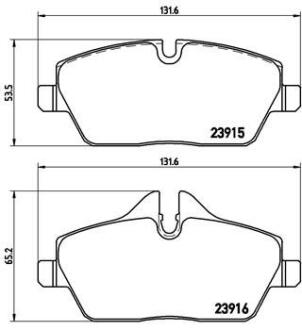 Комплект гальмівних колодок з 4 шт. дисків BREMBO P 06 034