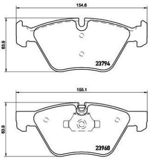 Колодки тормозные BMW 1(E81)/3(E90)/5(E60)(F10)/X1(E84) 05- перед. BREMBO P 06 036