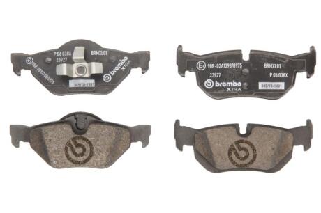 Колодки тормозные BMW 1(E81)/3(E90)/X1(E84) 03- 1.6-3.0 задн. (торм.сист. TEVES) Xtra BREMBO P 06 038X