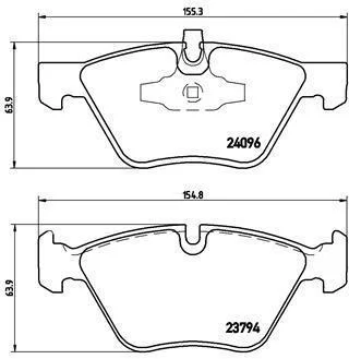 Колодки тормозные BMW 1(E81)/3(E90) 03- 1.6-3.0 перед. (торм.сист. TEVES) BREMBO P 06 040