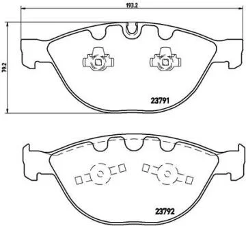 Колодки тормозные BMW 5(E60)/6(E63)/7(E65) 03- 5.0-6.0/3.5-4.5 DIESEL перед. BREMBO P 06 047