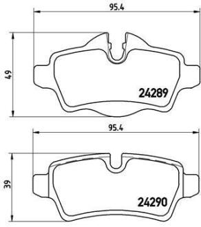 Комплект гальмівних колодок з 4 шт. дисків BREMBO P 06 052