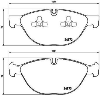 Колодки тормозные BMW X5(E70)/X6(E71) 07- 3.0-5.0/3.0-3.5 DIESEL перед. BREMBO P 06 058