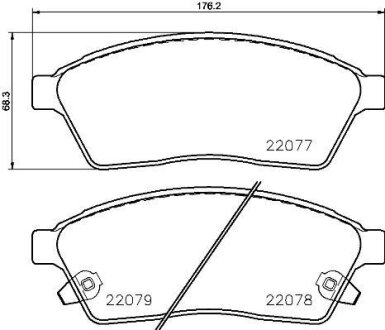 Комплект гальмівних накладок, дискове гальмо BREMBO P 09 009
