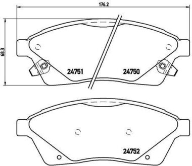 Колодки тормозные CADILLAC SRX 09- 2.8-3.6 перед. BREMBO P 09 010