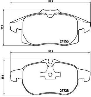 Колодки тормозные OPEL VECTRA C 02- 1.6-2.2/1.9 DIESEL перед. BREMBO P 10 011