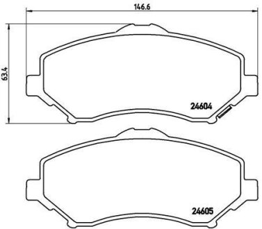 Колодки тормозные FIAT/DODGE JOURNEY/FREEMONT 08- перед. BREMBO P 11 025