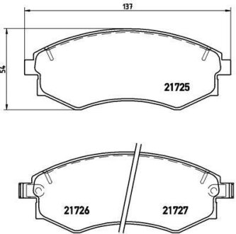 Гальмiвнi колодки, к-кт. (Колодки тормозные дисковые, к-кт.) BREMBO P 15 011