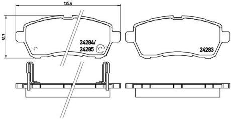 Комплект гальмівних колодок з 4 шт. дисків BREMBO P 16 013