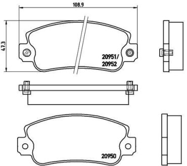 Гальмівні колодки, дискові BREMBO P 23 013