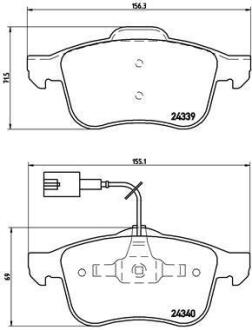 Комплект гальмівних колодок з 4 шт. дисків BREMBO P 23 103