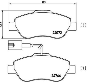 Колодки гальмiвнi переднi Fiat 500 Ford Ka 1.2/1.3D 07.07- BREMBO P 23 107