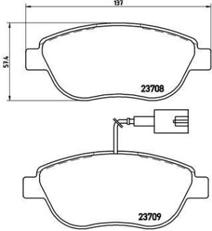 Гальмiвнi колодки, к-кт. (Колодки тормозные дисковые, к-кт.) BREMBO P 23 137