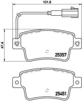 Комплект гальмівних колодок задн Abarth Grande Punto, Punto, Punto Evo Fiat Grande Punto, Punto, Punto Evo 0.9-1.6D 05.08- BREMBO P 23 142